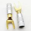 4/8/12Pcs Gold Plated Y U Shape Banana Audio Speaker Plugs Screw Fork Spade Cable Wire Connector(8PCS) view 3