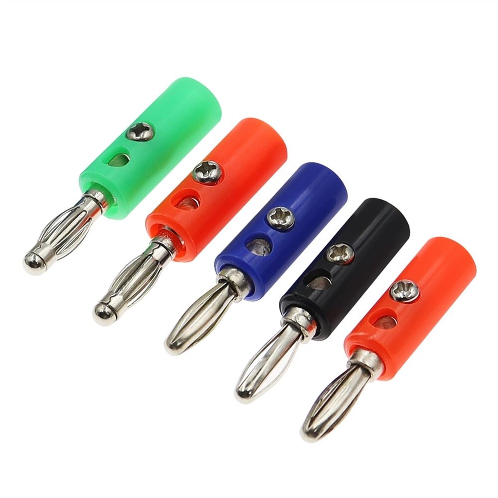10PCS Banana 4mm Audio Speaker Wire Cable Screw Type Banana Connector(Banana Plug,Green)