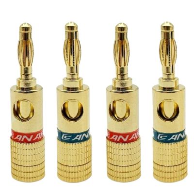 8Pcs 4mm Gold-Plated Speaker Cable Socket Speaker Line Amplifier Connector Speaker Terminal Banana Head Audio(8 Blue)