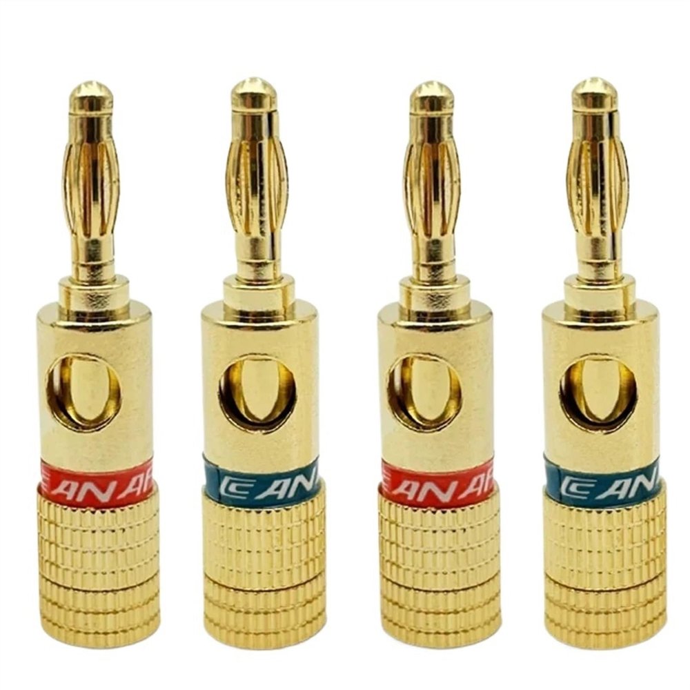 8Pcs 4mm Gold-Plated Speaker Cable Socket Speaker Line Amplifier Connector Speaker Terminal Banana Head Audio(8 Blue)