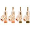 4Pcs 24K Gold Plated Lockable Speaker Cable Banana Connector Banana(4Pcs Mixed) view 2