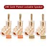4Pcs 24K Gold Plated Lockable Speaker Cable Banana Connector Banana(4Pcs Mixed) view 3