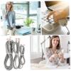 Angoily 3pcs Flat Telephone Extension Cord 6P6C RJ12 Silver Gray Connectors for Landline Phone Cable Suitable for Home and Office Use view 4