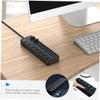 Gadpiparty Port USB Hub with Individual High-Speed USB Splitter for Laptop and Computer Connect Multiple Devices Simultaneously for Gaming and File Transfer view 3