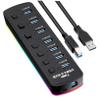 Angoily USB Hub Ports High-Speed USB Extension Adapter for Laptops Power Supply Port Led Indicator Stylish Design for Gaming view 1