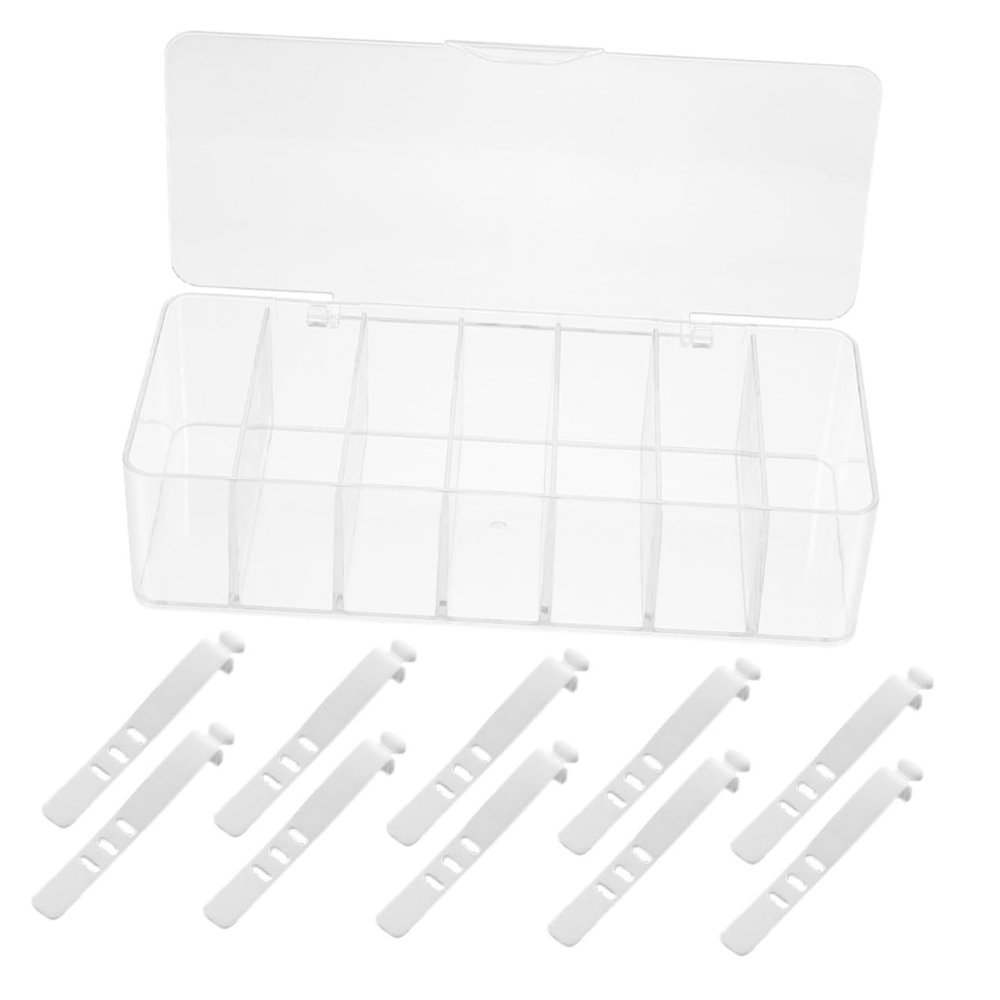 Angoily Cable Management Box Cord Organizer Box Earphone Organizing Multi-grid Storage Holder Charger Holder for Home