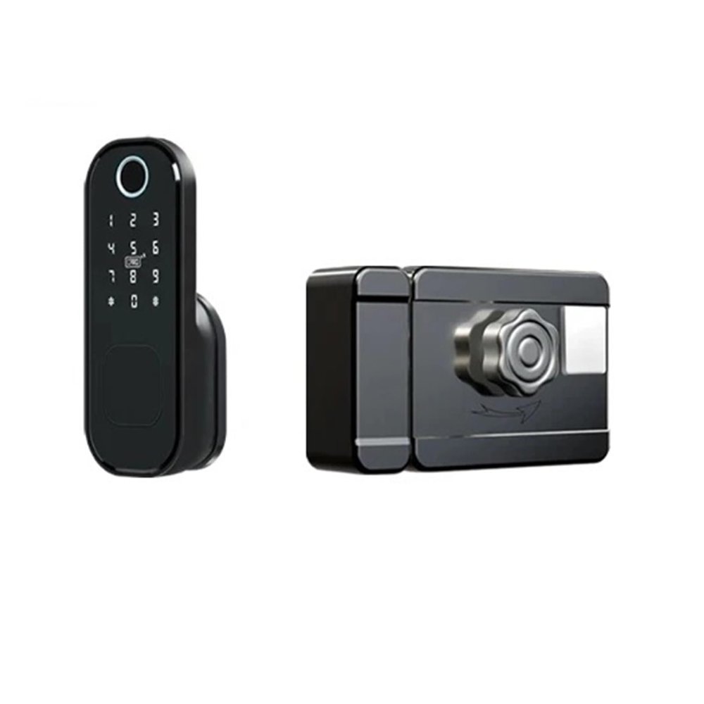 DBGJCV Fingerprint Waterproof Outdoor Garden Lock Remote Control TUYA WiFi App Code Keyless Smart Door Lock Electric Rim Lock