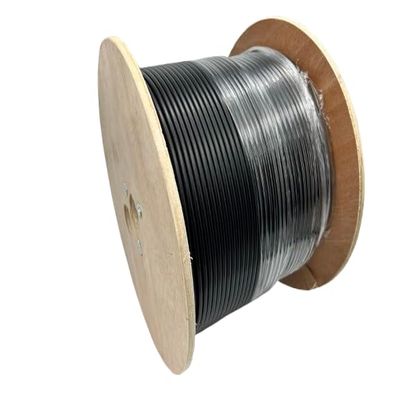 1000ft RG 223 on reel 50 ohm Double Shielded Coaxial cable black PVC jacket wound on a sturdy wooden reel (dimension: 12inch x 9inch) with length markings and "RG223" printed along outer sheath
