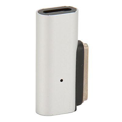 140W USB C to Magnetic Adapter, Fast Charging Aluminum Alloy Magnetic Connector, Compatible for Pro 2021 Air 2022 Pro 2023, Silver Color, with Charging Indicator Light, Supports (Side Bend)