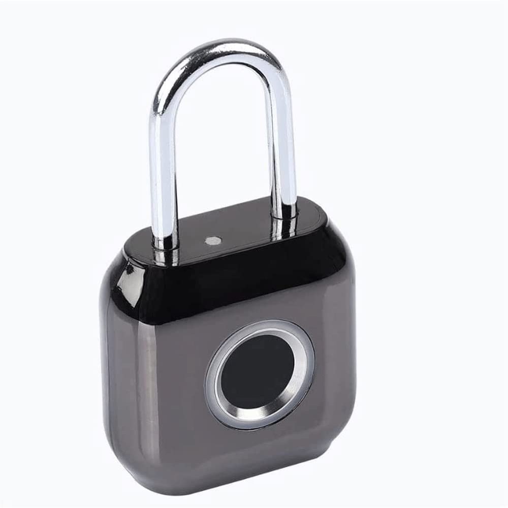 Fingerprint Padlock, Smart Padlock, Locker Lock, Biometric Metal Keyless Thumbprint Lock, Waterproof, USB Rechargeable, for Gym Locker, School Locker, Luggage, Backpack, Suitcase