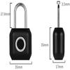 Fingerprint Padlock, Smart Padlock, Locker Lock, Biometric Metal Keyless Thumbprint Lock, Waterproof, USB Rechargeable, for Gym Locker, School Locker, Luggage, Backpack, Suitcase view 2