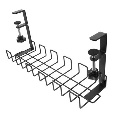 HOMSFOU Wire Organizer Under Desk Storage Rack Tray for Efficient Cord Control Suitable for Home and Office Use