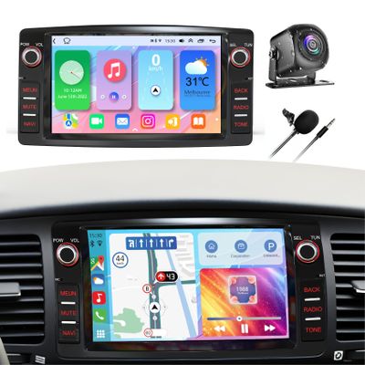 4+64G Android 14 Car Radio for Toyota Corolla E120 2000-2006 Support Wireless Carpaly&Android Auto, 7 Inch IPS Touch Screen, Android Stereo for Corolla with Bluetooth/WiFi/GPS/FM/SWC/Backup Camera