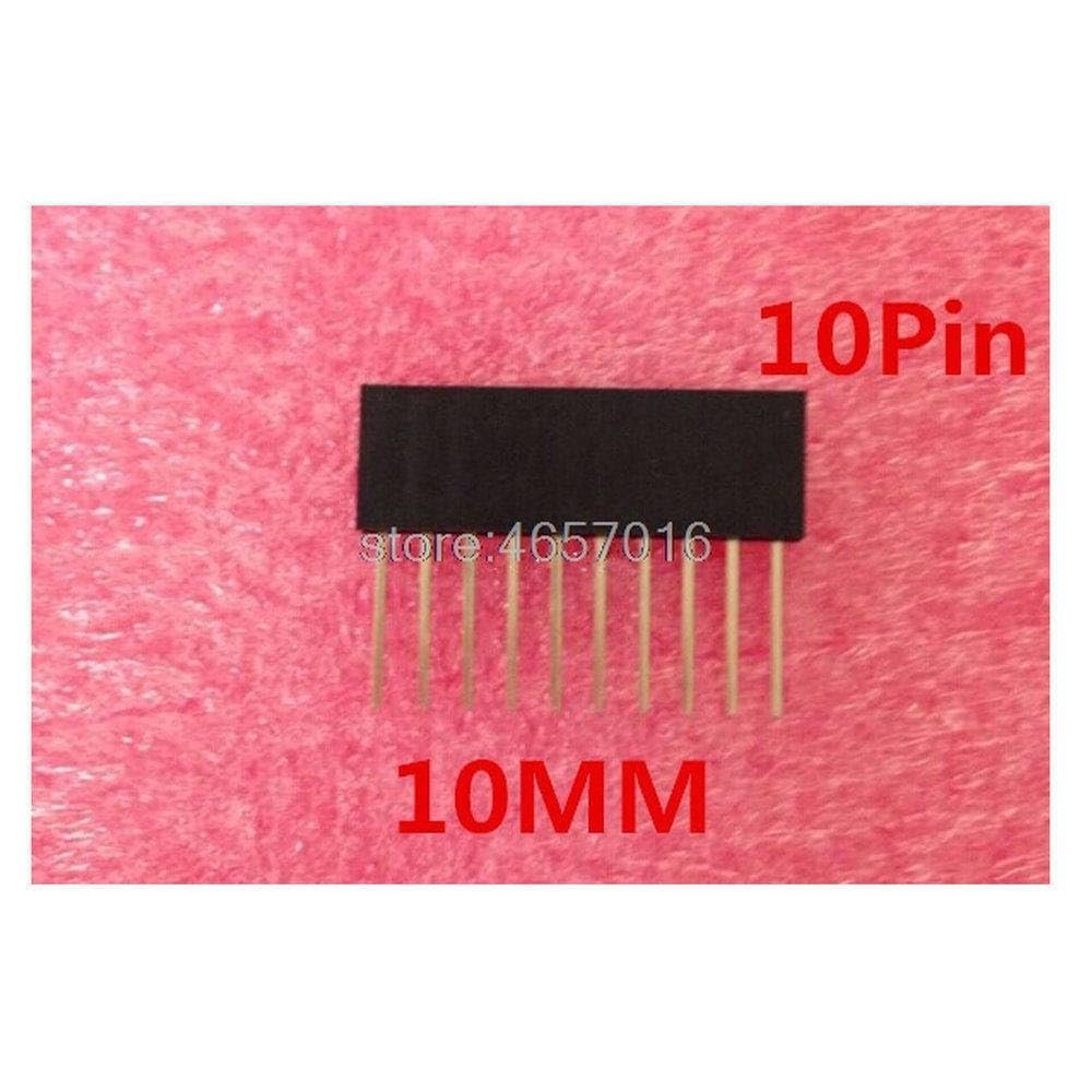 100PCS 2.54MM 10Pin 10MM Long Female Pin Header Strip Stackable Header