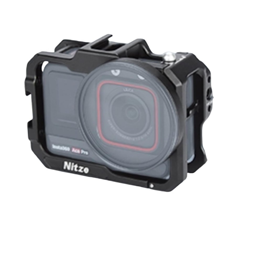 camera Cage for Insta360 Ace Pro 2, Nitze Cage for Ace Pro/Ace, with 52mm Filter Adapter Ring