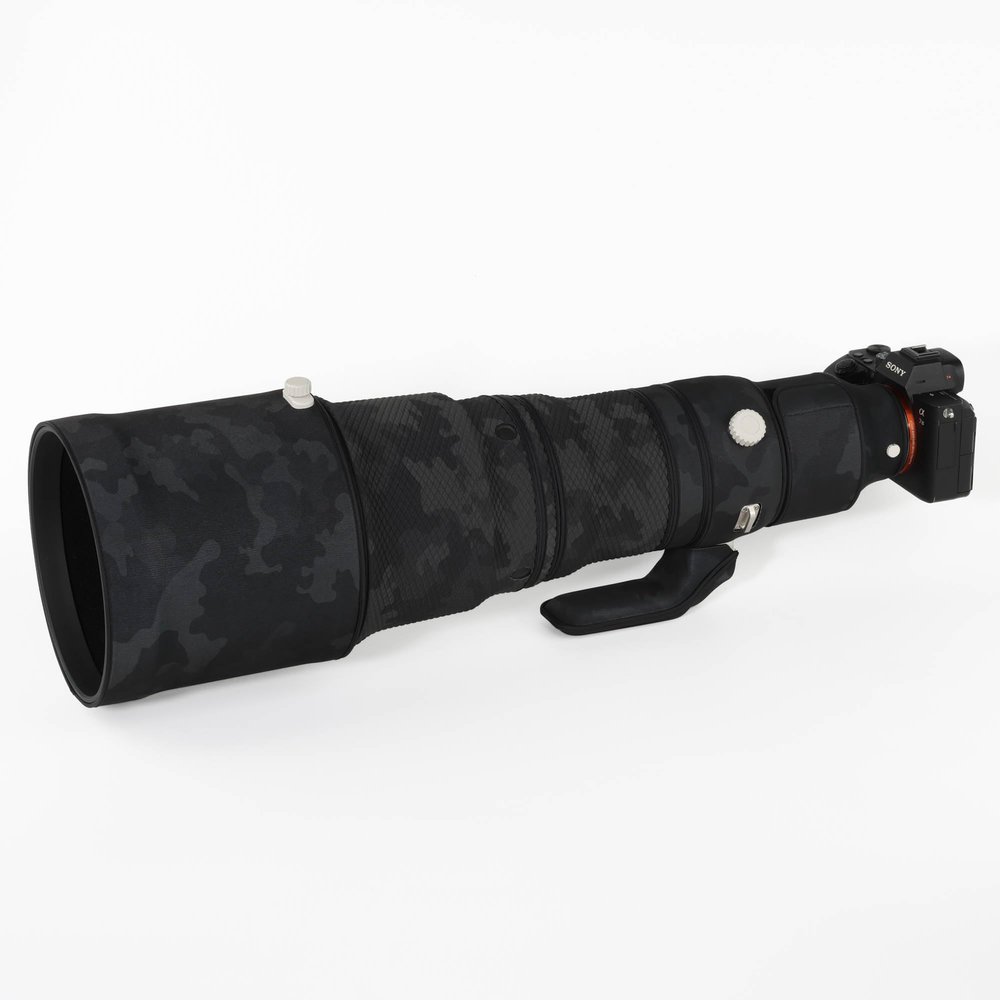 CHASING BIRDS Lens Camouflage Waterproof Coat for Sony FE 600mm F4 GM OSS Rainproof Lens Protective Cover Version IV (Shadow Black, with 1.4X TC (SEL14TC))