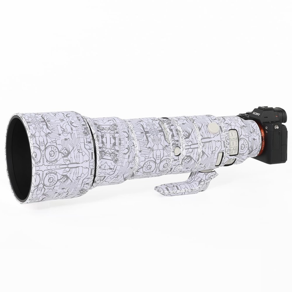 CHASING BIRDS Lens Camouflage Waterproof Coat for Sony FE 600mm F4 GM OSS Rainproof Lens Protective Cover Version IV (Electric White, with 1.4X and 2.0X TC)
