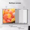 72'' Projector Screen Projection Screen Manual Pull Down HD Screen, Wall Mountable HD Projection Screen, Lightweight Carry & Durable, Portable Lightweight Hanging Matte White Projector Surface(Black,7 view 2