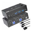 Y9S5QZ5 8K@60Hz KVM Switch 2 HDMI-Compatible USB 3.0 Hub Docking Station Switcher Selector Computers Share Keyboard Monitor Devices view 1