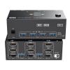 Y9S5QZ5 8K KVM Switch Tripe 3 Monitors USB 3.0 Hub Docking Station HDMI-Compatible DP Switcher Selector 2 PC Share Keyboard Printer(Input 1xHDTV 2xDP) view 1