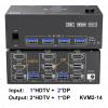 Y9S5QZ5 8K KVM Switch Tripe 3 Monitors USB 3.0 Hub Docking Station HDMI-Compatible DP Switcher Selector 2 PC Share Keyboard Printer(Input 1xHDTV 2xDP) view 2