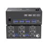 ZOZ03Y0 KVM Switch 3 Monitors 2 Computers 8K@60Hz 4K@144Hz, 2 Displayport + HDMI USB3.0 KVM Switch Triple Monitor with 4 USB 3.0 Port(EU Plug) view 1