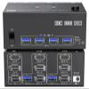ZOZ03Y0 KVM Switch 3 Monitors 2 Computers 8K@60Hz 4K@144Hz, 2 Displayport + HDMI USB3.0 KVM Switch Triple Monitor with 4 USB 3.0 Port(EU Plug) view 2