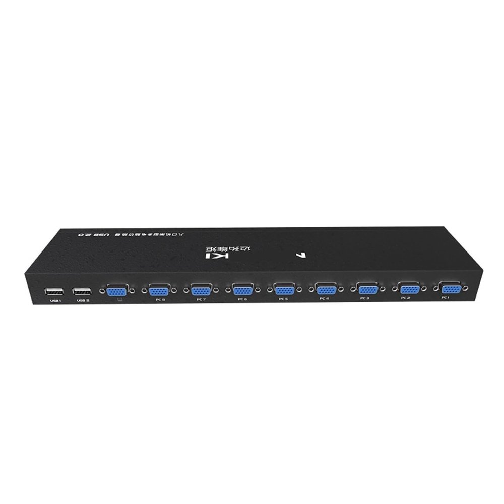 ZOZ03Y0 8 Port Smart KVM Switch Manual Key Press VGA USB Wired Remote Extension Switcher 1U Console with Original Cable 801UK-L(5M)