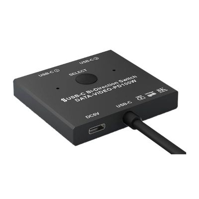ZOZ03Y0 Bi-Directional 8K USB C KVM Switch USB3.1 Type-C Splitter Cable for Video 8K@30Hz 4K@120Hz PD 100W 10Gbps