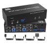 ZOZ03Y0 8K DP1.4 KVM Switch Triple Monitor for 2 PCs Share 3 Monitors, RJ45 Ethernet Splitter 1 to 2, Audio Mic Port and 3 USB3.0 Device(with EU Plug) view 1