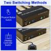 ZOZ03Y0 8K DP1.4 KVM Switch Triple Monitor for 2 PCs Share 3 Monitors, RJ45 Ethernet Splitter 1 to 2, Audio Mic Port and 3 USB3.0 Device(with EU Plug) view 3