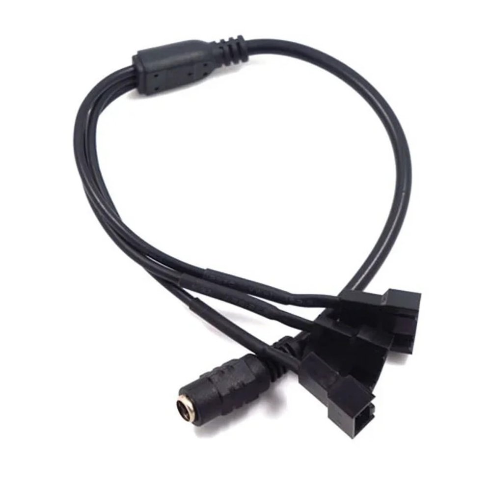 1pc DC 5521 T to 3-Port 4Pin Cooler Cooling Fan Splitter 12V Adapter Converter Power Supply Cable for PC