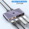 ZOZ03Y0 USB3.0 KVM Switch Adapter 2 in 4 Out USB Switch KVM Switcher on PC Laptop for Printer Keyboard Mouse U Disk Sharer Controller(4 Computers) view 3