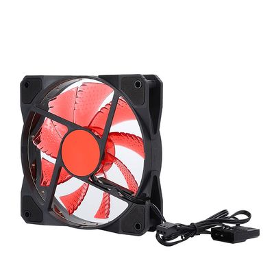 120mm Computer Case Fan, Ultra Quiet High Performance LED Streamer 3 Wire 15 Light Cooling Fan PC Accessory DIY (15 Lights red)