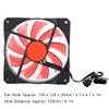 120mm Computer Case Fan, Ultra Quiet High Performance LED Streamer 3 Wire 15 Light Cooling Fan PC Accessory DIY (15 Lights red) view 3
