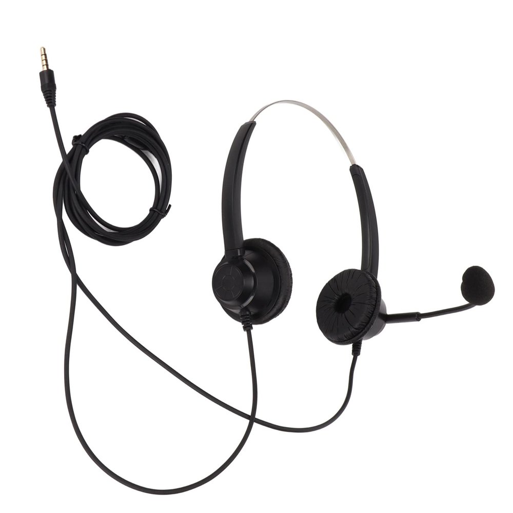 LICAEVEY Telephone Headset, Noise Reduction 3.5mm Straight Head Customer Service Headphone with Mic HandsFree Binaural Headset for VOIP Phones Call Center