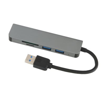 5 in 1 USB Hub, 5Gbps Data Transfer USB Multiport Adapter Dongle Docking Station with TF Card Reader, Storage Card Reader, 1 USB 3.0 Port, 2 USB 2.0 Ports