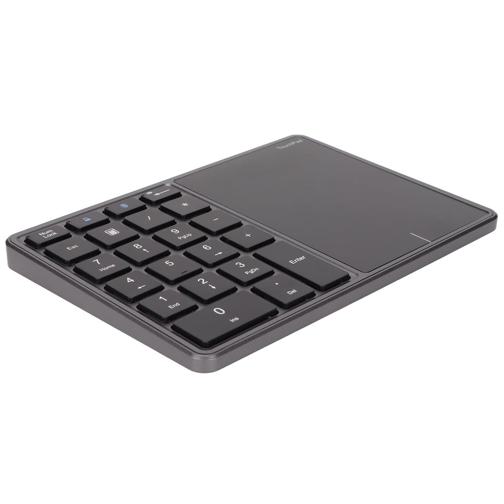 LICAEVEY Number Pad, 2 in 1 Wireless Numeric Keypad 22 Keys Touchpad Design Inancial Accounting Keypad for Laptop PC Desktop Notebook (Iron Gray)