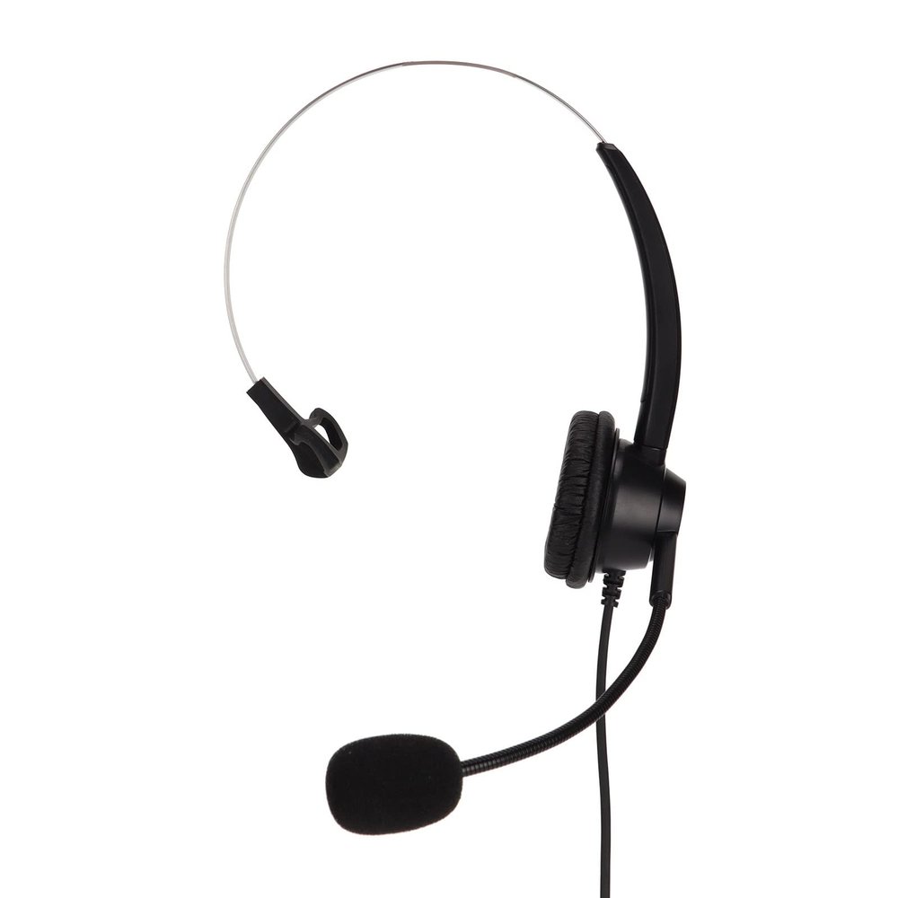 LICAEVEY 3.5mm Headphone, Plug and Play PC Monaural Headset Corded Single Ear Headset with 3 Section Noise Cancelling Mic Fixedline VOIP Phone Headset