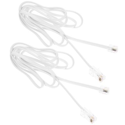 2pcs RJ11 to RJ45 Adapter 4 Pin Phone Line to Ethernet Converter 8P8C Telephone Extension Cable for Supply Compatible with Landline Telephones
