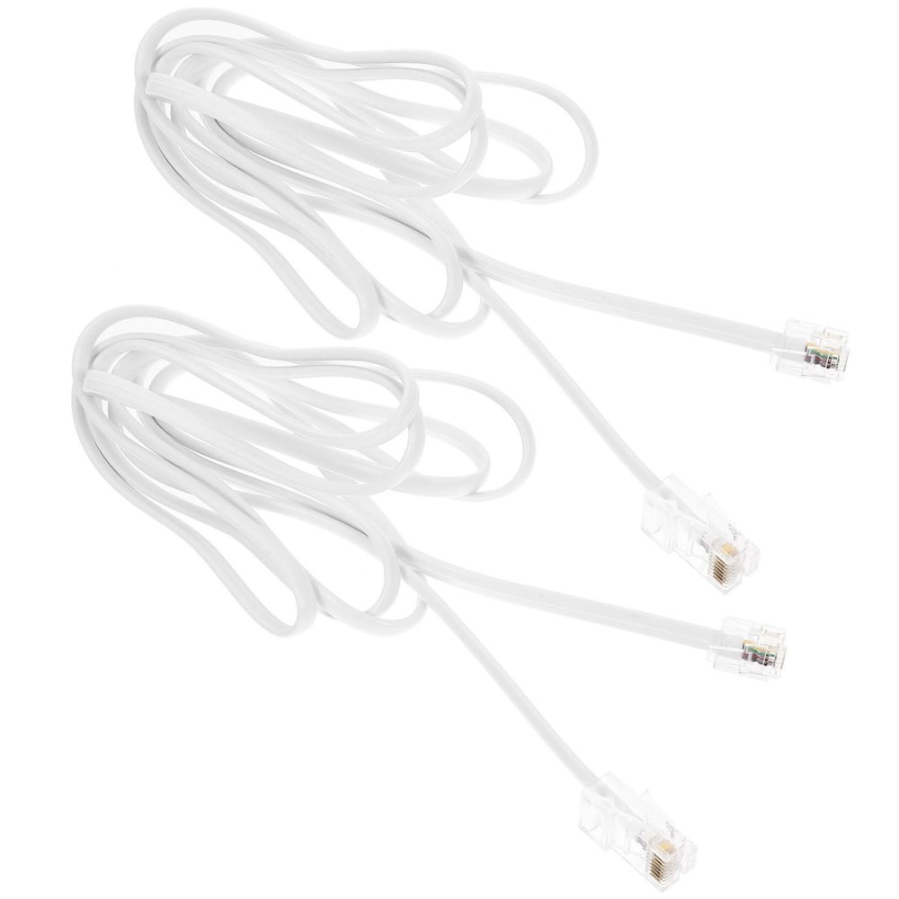 2pcs RJ11 to RJ45 Adapter 4 Pin Phone Line to Ethernet Converter 8P8C Telephone Extension Cable for Supply Compatible with Landline Telephones