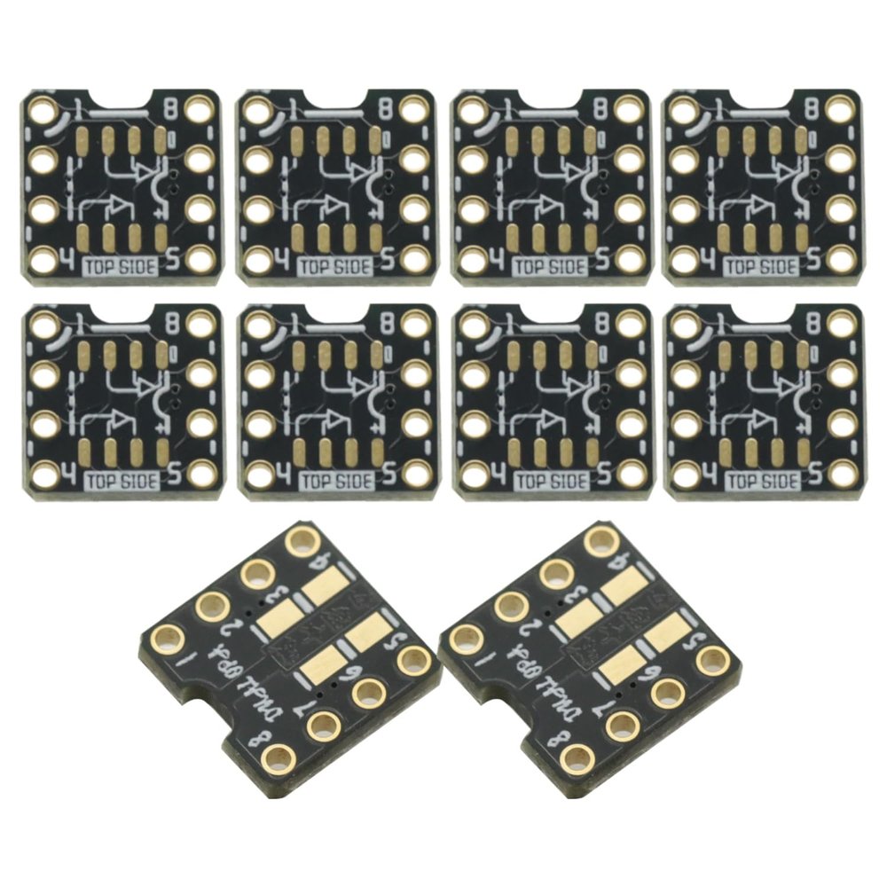 10 Pcs SOP8 to DIP8 Gold Plated Converter Boards for DIP8 Single op-amp and Dual op-amp