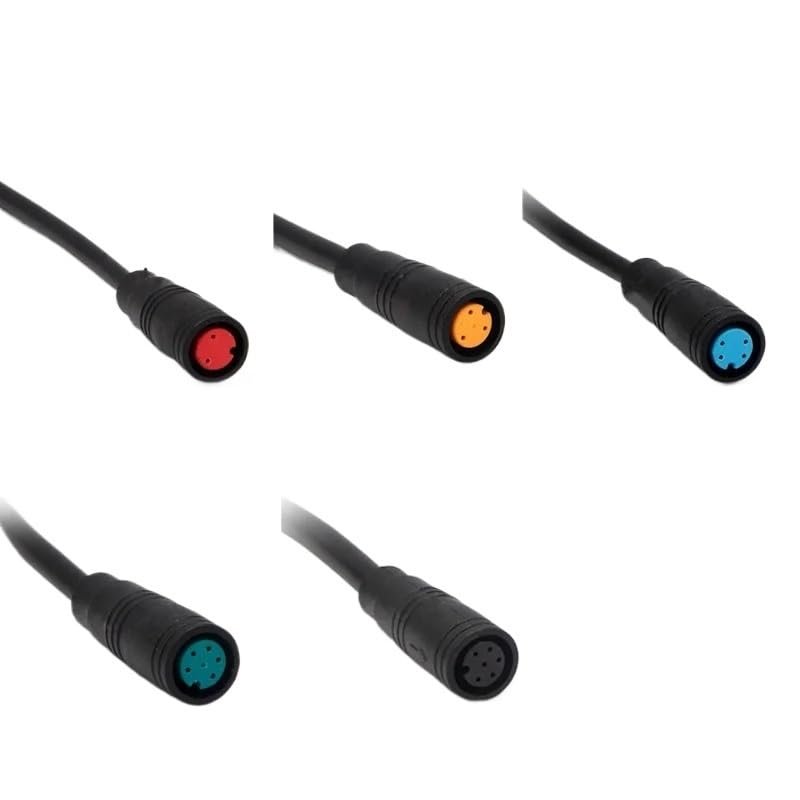 KUN SR Connector 2/3/4/5/6 pin Cable Water Proof Connector for Electric Bike Baf/*ANG Display pin Optional Cable 20 cm Wire(M6 Female 20CM,5 PCS_4P)