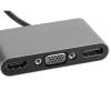 LICAEVEY TypeC to Adapter, 5 in 1 TypeC Multifunction Docking Station, ++VGA+USB+PD Interface HUB Adapter, Support MST Display view 2