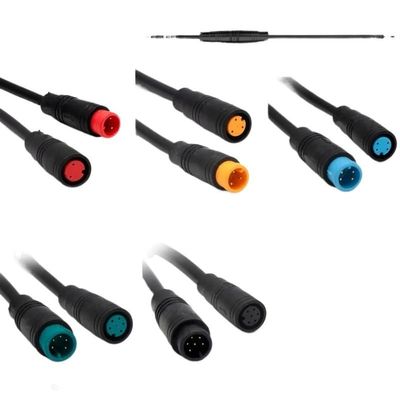 KUN SR Connector 2/3/4/5/6 pin cable water proof connector for electric bike Baf/*ang display pin optional cable 20 cm wire(M6 Male Female,5 PCS_2P)