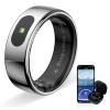 Govllfoz Touch Smart Ring Upgraded Version Health Ring Pro, with Bluetooth Remote Control and Motion Detection, 10ATM Waterproof Fitness Tracker for Men and Women Daily use (Silver Touch, 7) view 1