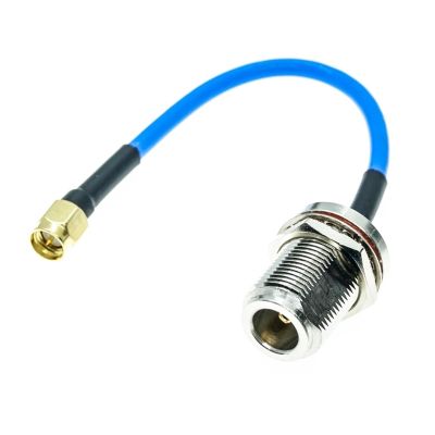 bodateng LIHUA N Female Jack Bulkhead to SMA Male pl/UG Connector RG405 RG-405 Semi Flexible Coaxial Cable .086" 50ohm Blue(50cm)
