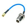 bodateng LIHUA N Female Jack Bulkhead to SMA Male pl/UG Connector RG405 RG-405 Semi Flexible Coaxial Cable .086" 50ohm Blue(50cm) view 1