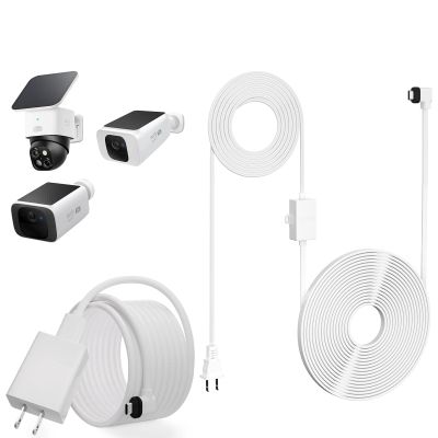 20FT Power Extension Cable + 30FT Power Adapter for eufy SoloCam S220/SoloCam S340/eufyCam S300 (eufyCam 3C),Weather Resistant Extension Type C Cable Continuously Charging Your Security Cameras