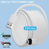 20FT Power Extension Cable + 30FT Power Adapter for eufy SoloCam S220/SoloCam S340/eufyCam S300 (eufyCam 3C),Weather Resistant Extension Type C Cable Continuously Charging Your Security Cameras view 3